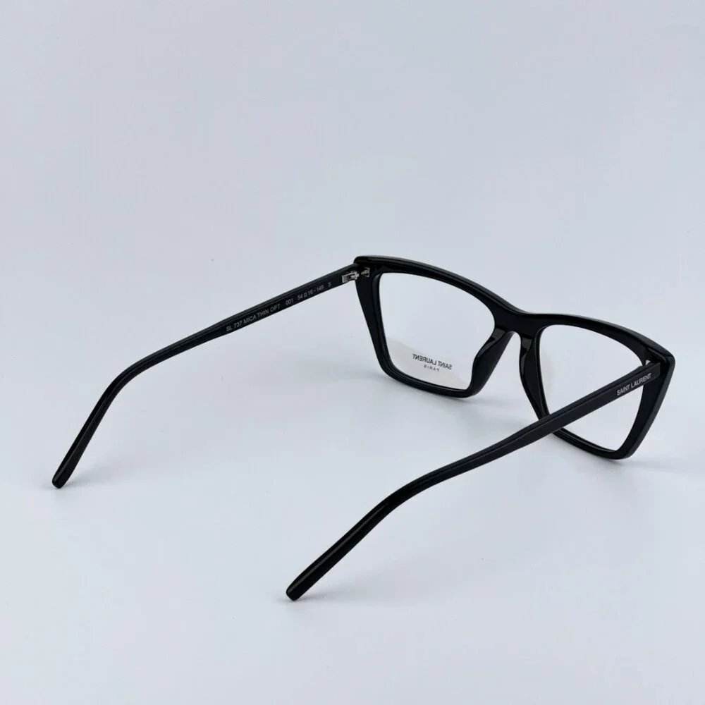 Saint Laurent SL737 Mica Thin OPT 001 BRAND NEW Eyeglasses Black Cat Eye Unisex